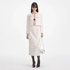 3D Flower Satin Midi Skirt^self-portrait Clearance
