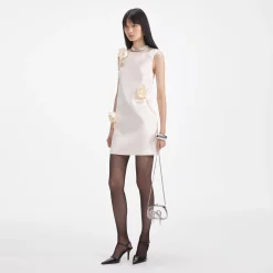 3D Flower Satin Mini Dress^self-portrait Clearance
