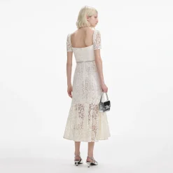 Lace Diamante Bow Midi Dress^self-portrait Cheap