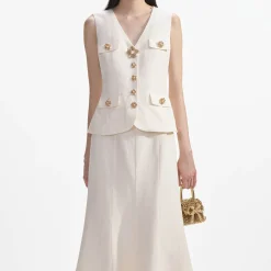 Linen Midi Dress^self-portrait Flash Sale
