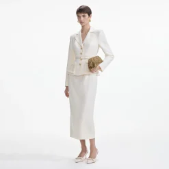 Linen Tailored Midi Dress^self-portrait Shop