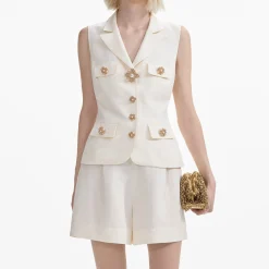 Linen Tailored Playsuit^self-portrait Outlet