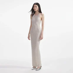 Mesh Rhinestone Maxi Dress^self-portrait Sale