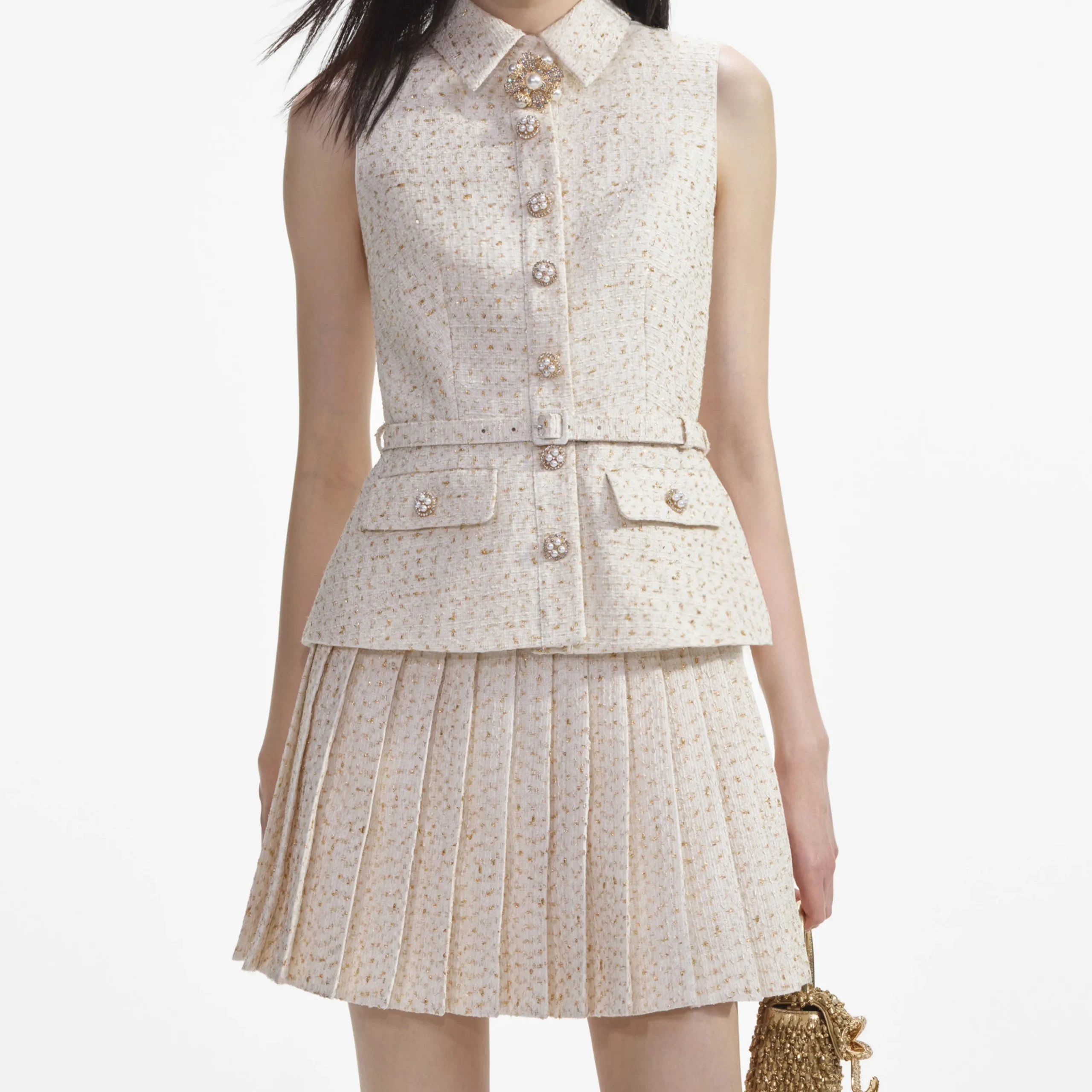 Metallic Boucle Tailored Mini Dress^self-portrait Best Sale