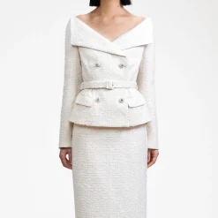 Off Shoulder Boucle Midi Dress^self-portrait Flash Sale