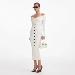 Off Shoulder Knit Midi Dress^self-portrait Outlet