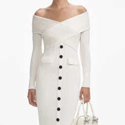 Off Shoulder Knit Midi Dress^self-portrait Outlet
