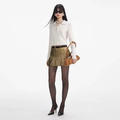Pearl Collar Alpaca Knit Top^self-portrait Best