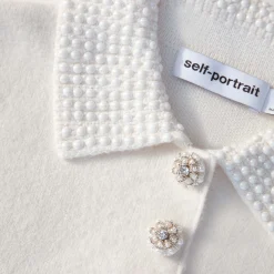 Pearl Collar Alpaca Knit Top^self-portrait Best