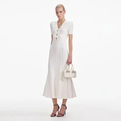 Pointelle Knit Midi Dress^self-portrait Hot