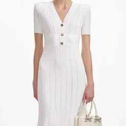 Pointelle Knit Midi Dress^self-portrait Hot