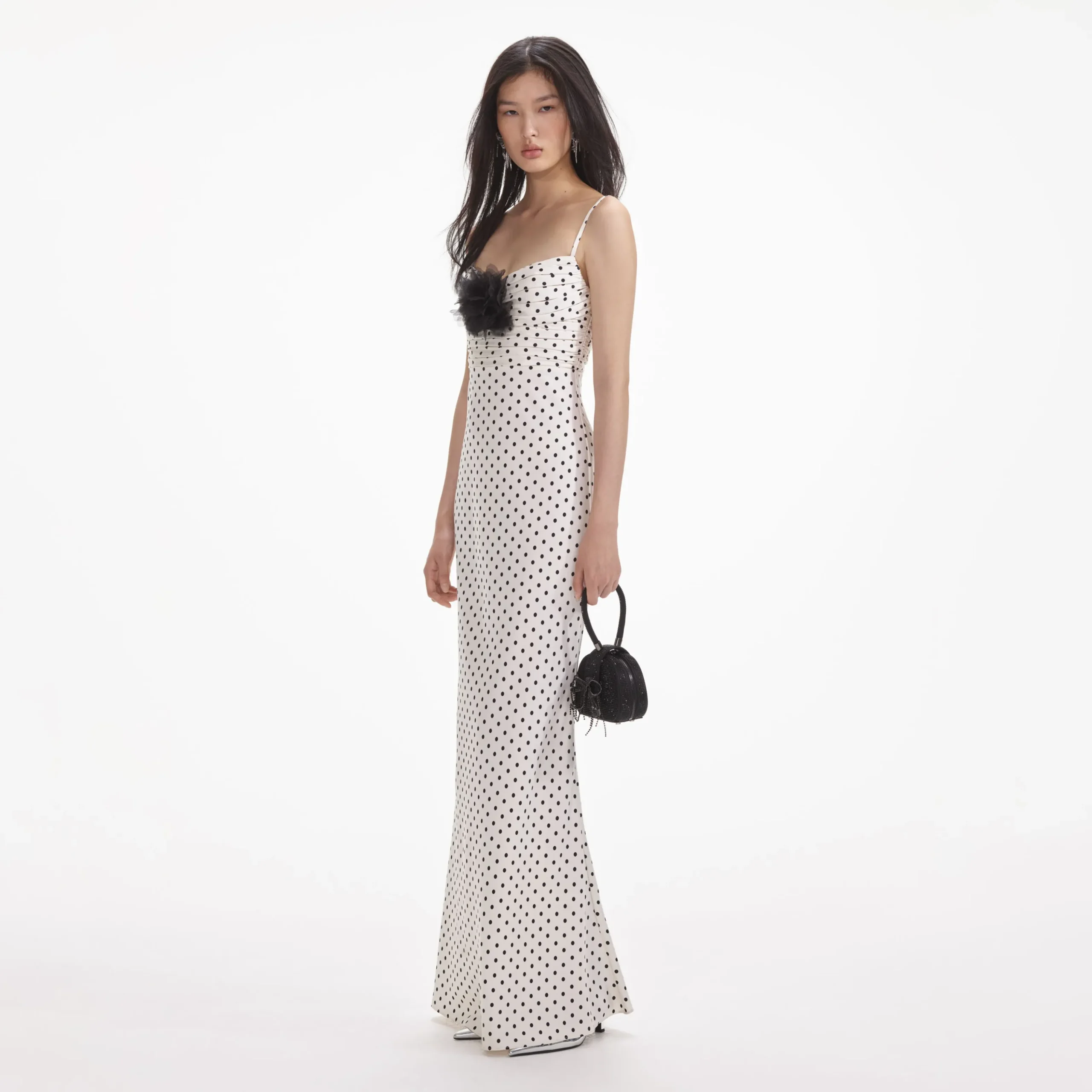 Polka Dot Satin Maxi Dress^self-portrait Cheap