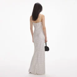 Polka Dot Satin Maxi Dress^self-portrait Cheap