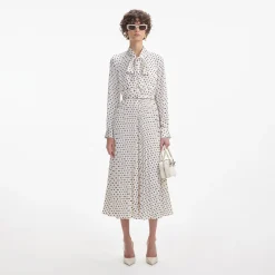 Polka Dot Satin Midi Dress^self-portrait Online