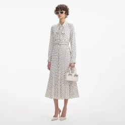 Polka Dot Satin Midi Dress^self-portrait Online