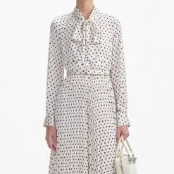 Polka Dot Satin Midi Dress^self-portrait Online