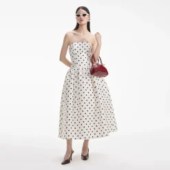 Polka Dot Taffeta Midi Dress^self-portrait Hot