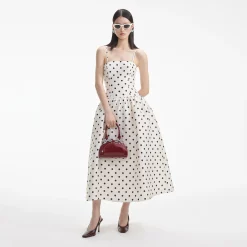 Polka Dot Taffeta Midi Dress^self-portrait Hot