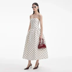 Polka Dot Taffeta Midi Dress^self-portrait Hot