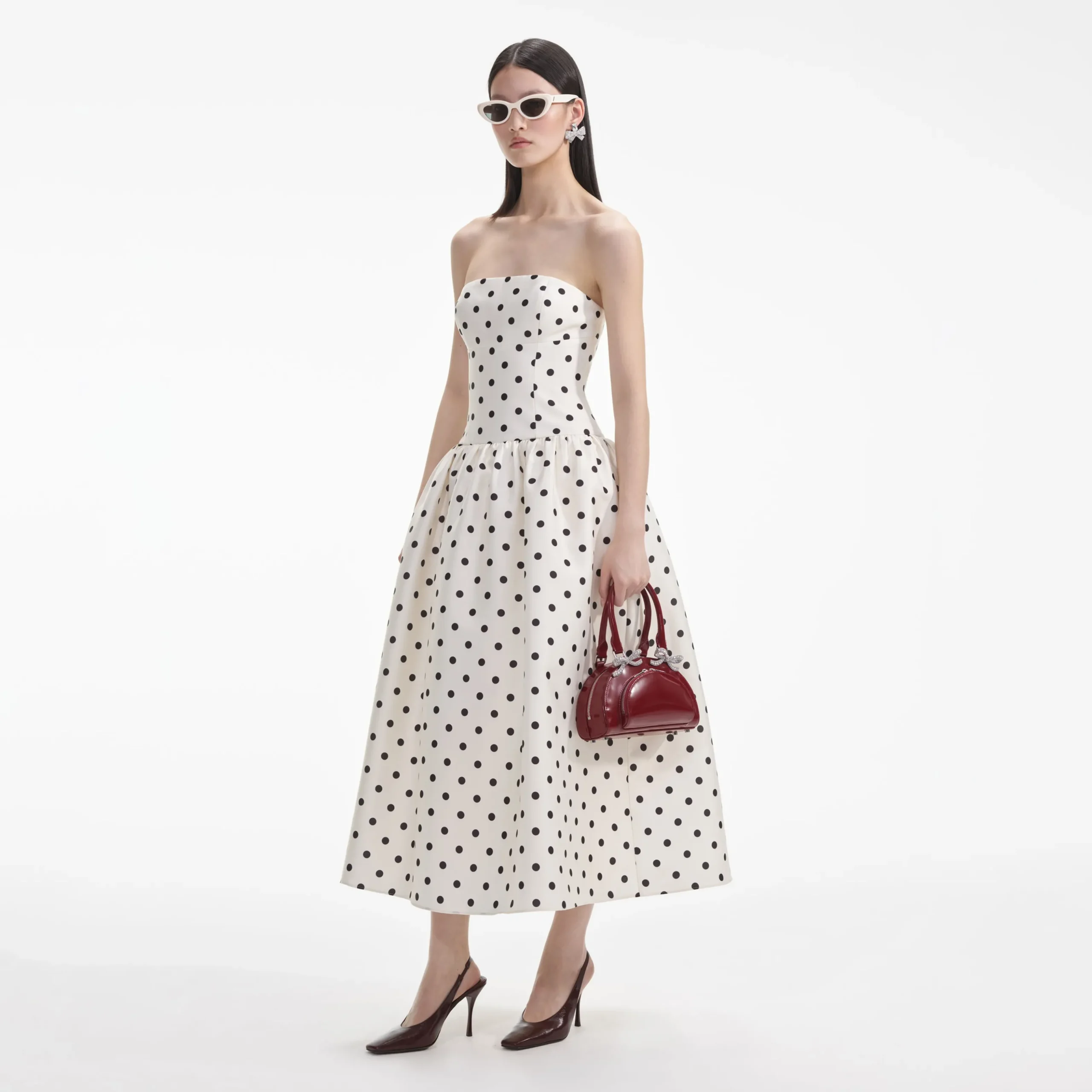 Polka Dot Taffeta Midi Dress^self-portrait Hot
