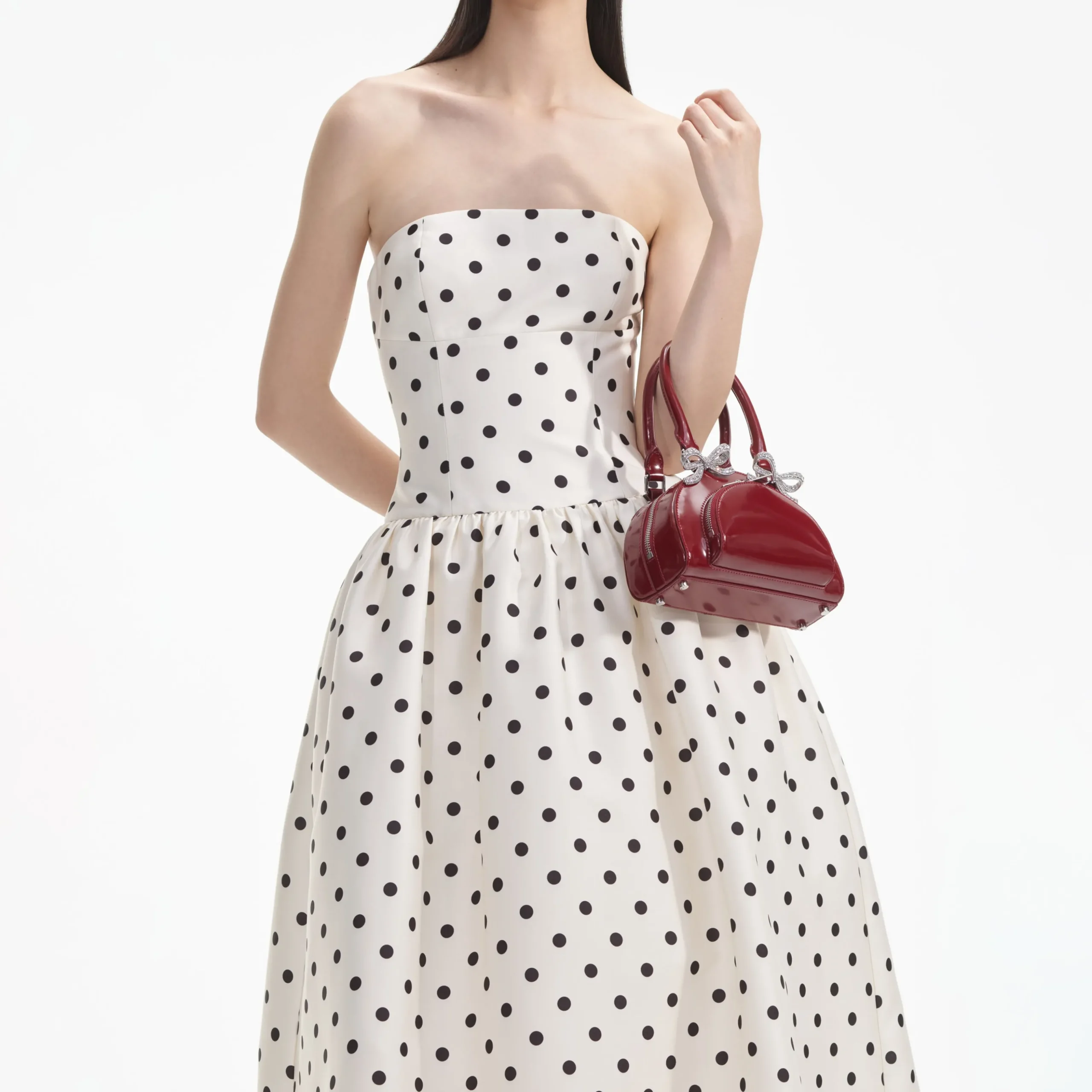 Polka Dot Taffeta Midi Dress^self-portrait Hot