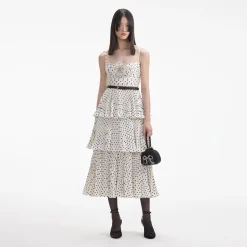 Polka Dot Tiered Midi Dress^self-portrait Outlet