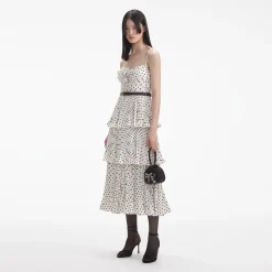 Polka Dot Tiered Midi Dress^self-portrait Outlet