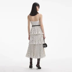 Polka Dot Tiered Midi Dress^self-portrait Outlet