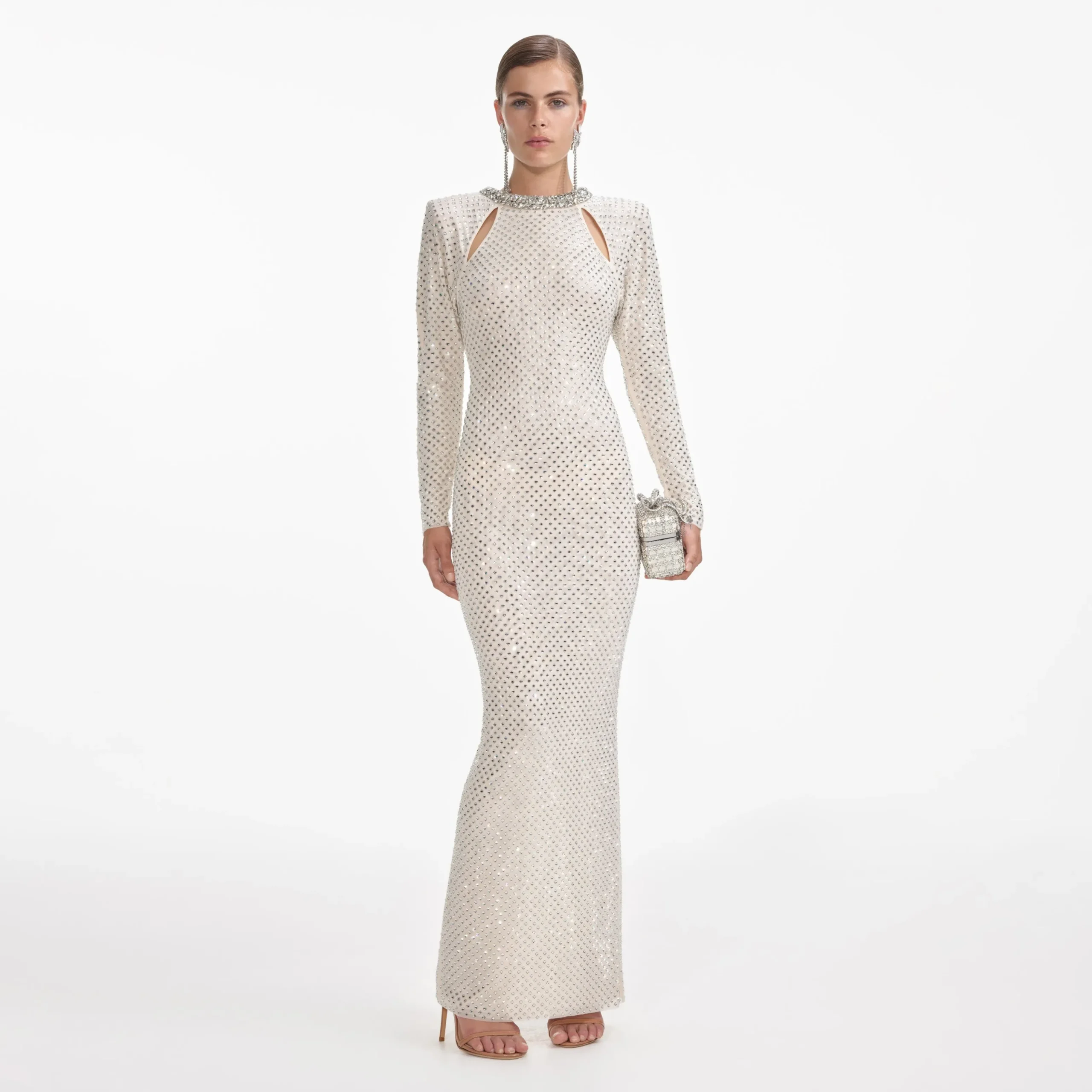 Rhinestone Diamante Trim Maxi Dress^self-portrait Discount