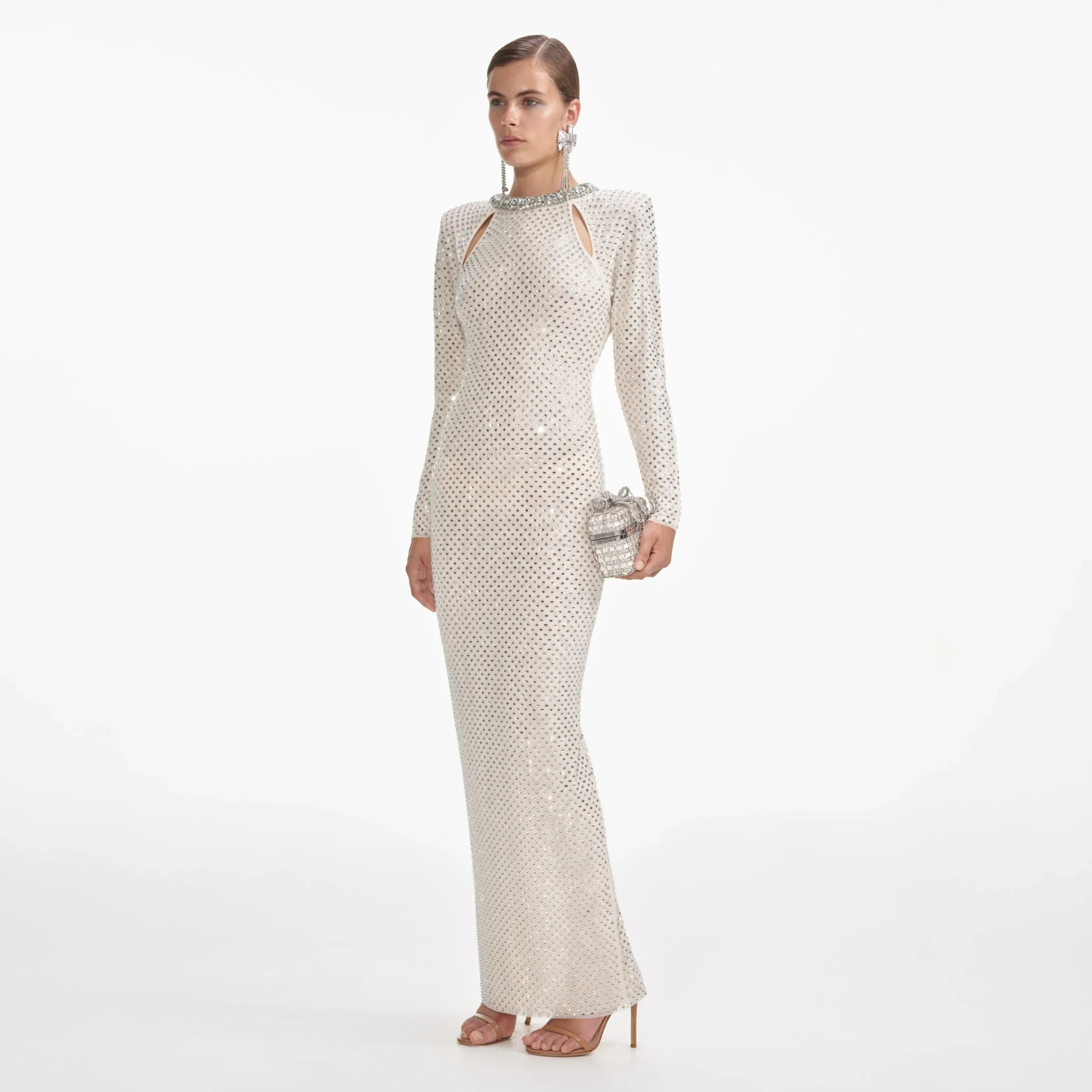 Rhinestone Diamante Trim Maxi Dress^self-portrait Discount