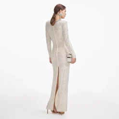 Rhinestone Diamante Trim Maxi Dress^self-portrait Discount