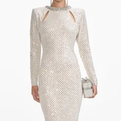 Rhinestone Diamante Trim Maxi Dress^self-portrait Discount