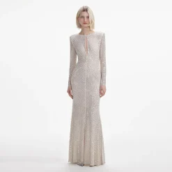 Rhinestone Keyhole Maxi Dress^self-portrait Cheap