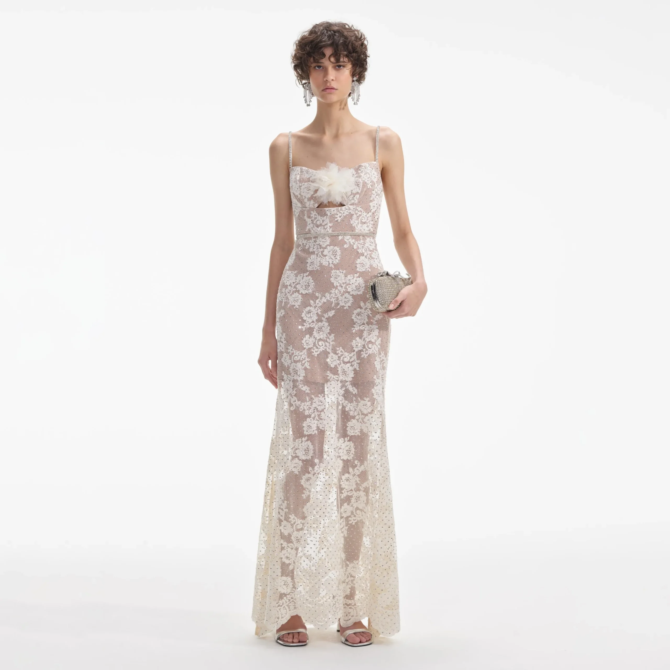 Rhinestone Lace Maxi Dress^self-portrait Outlet