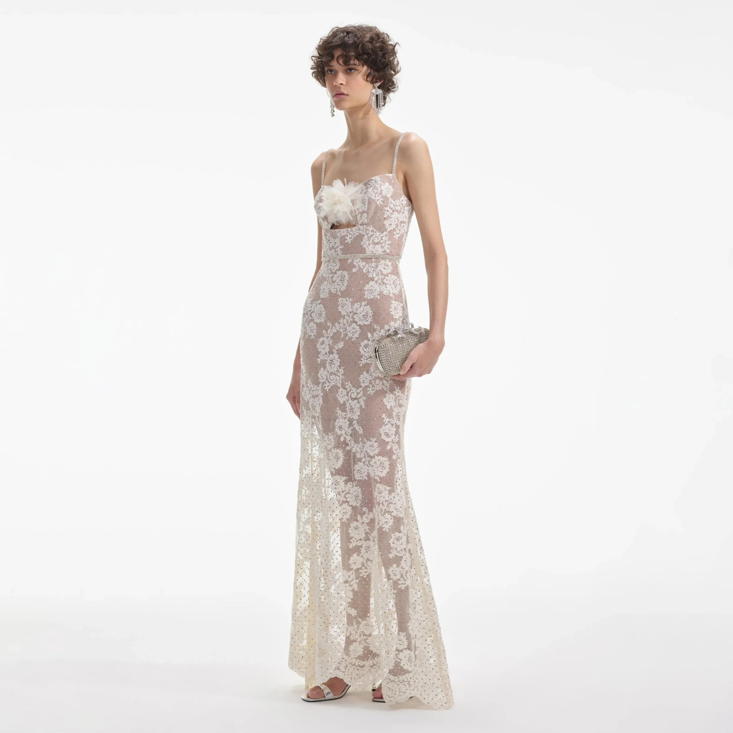 Rhinestone Lace Maxi Dress^self-portrait Outlet