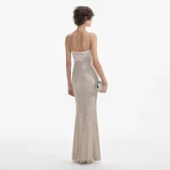 Rhinestone Mesh Maxi Dress^self-portrait Discount