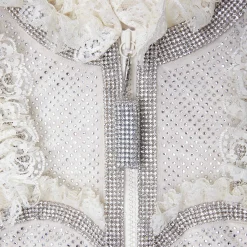 Rhinestone Mesh Ruffle Mini Dress^self-portrait Discount