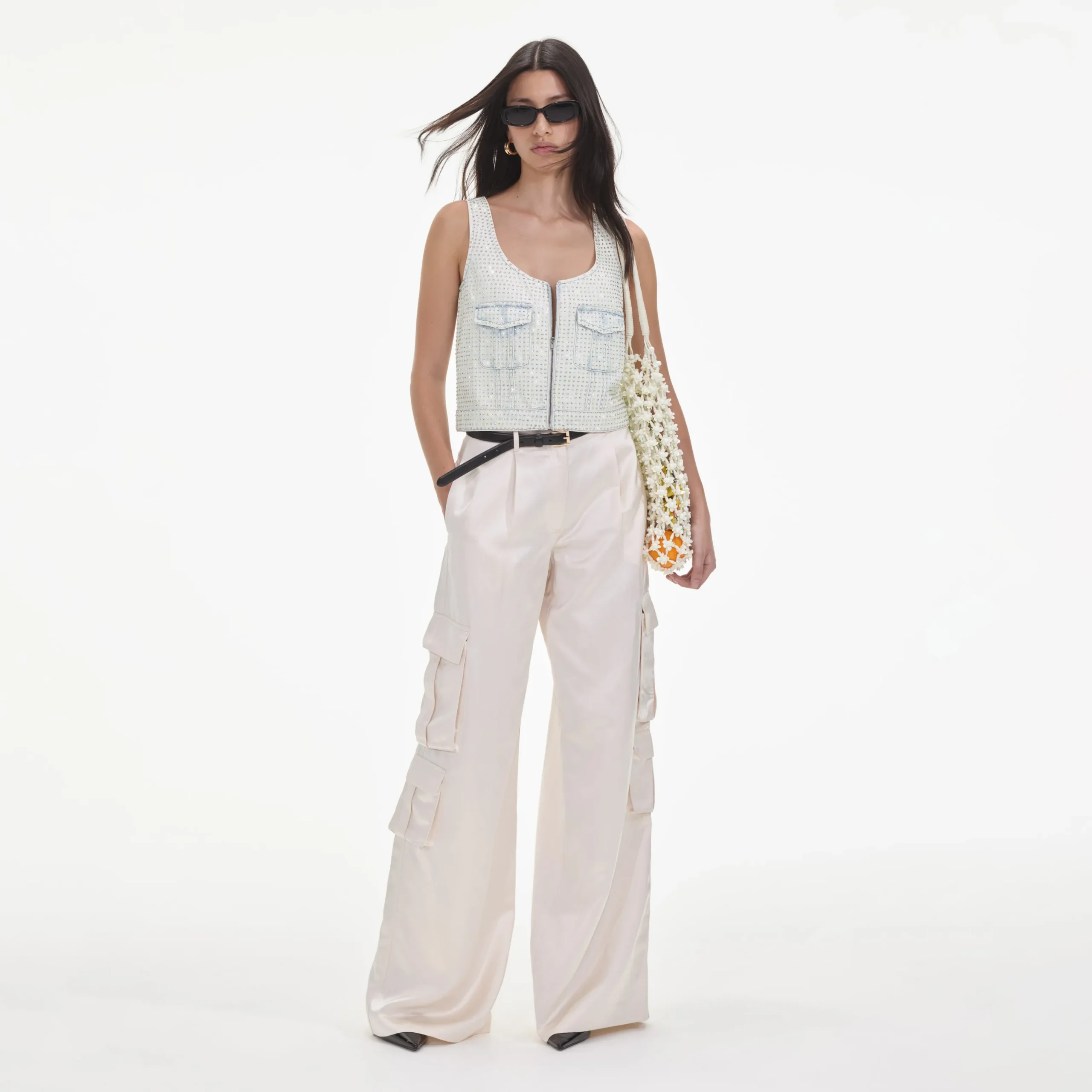 Satin Cargo Trousers^self-portrait Best Sale