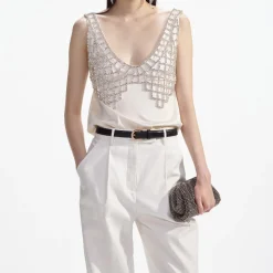 Satin Diamante Bralette Top^self-portrait Outlet