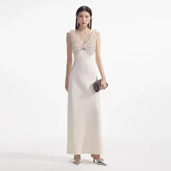 Satin Diamante Bralette Maxi Dress^self-portrait Hot
