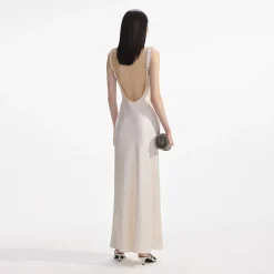 Satin Diamante Bralette Maxi Dress^self-portrait Hot