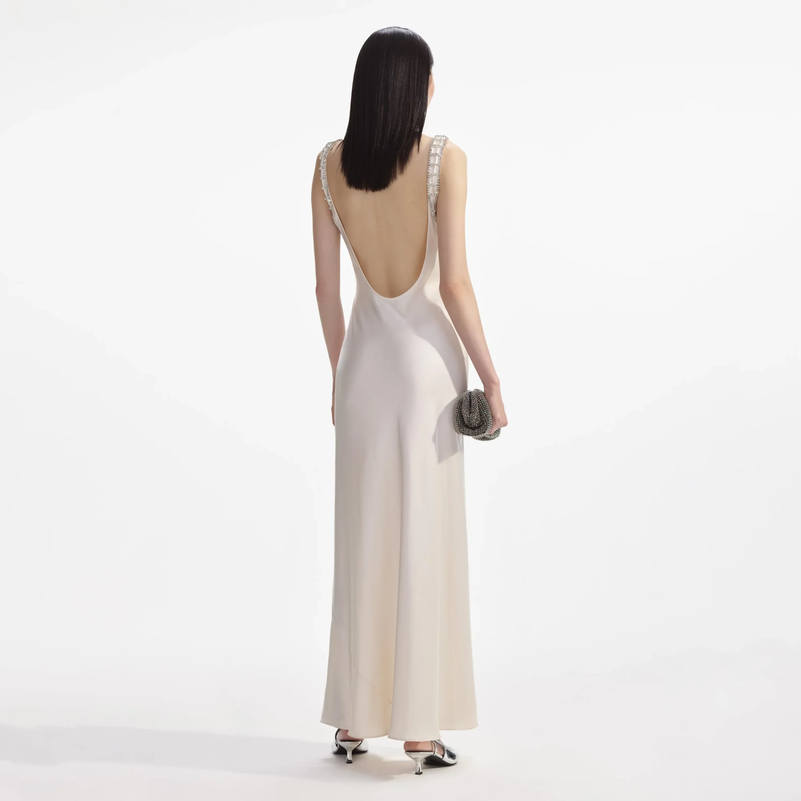 Satin Diamante Bralette Maxi Dress^self-portrait Hot