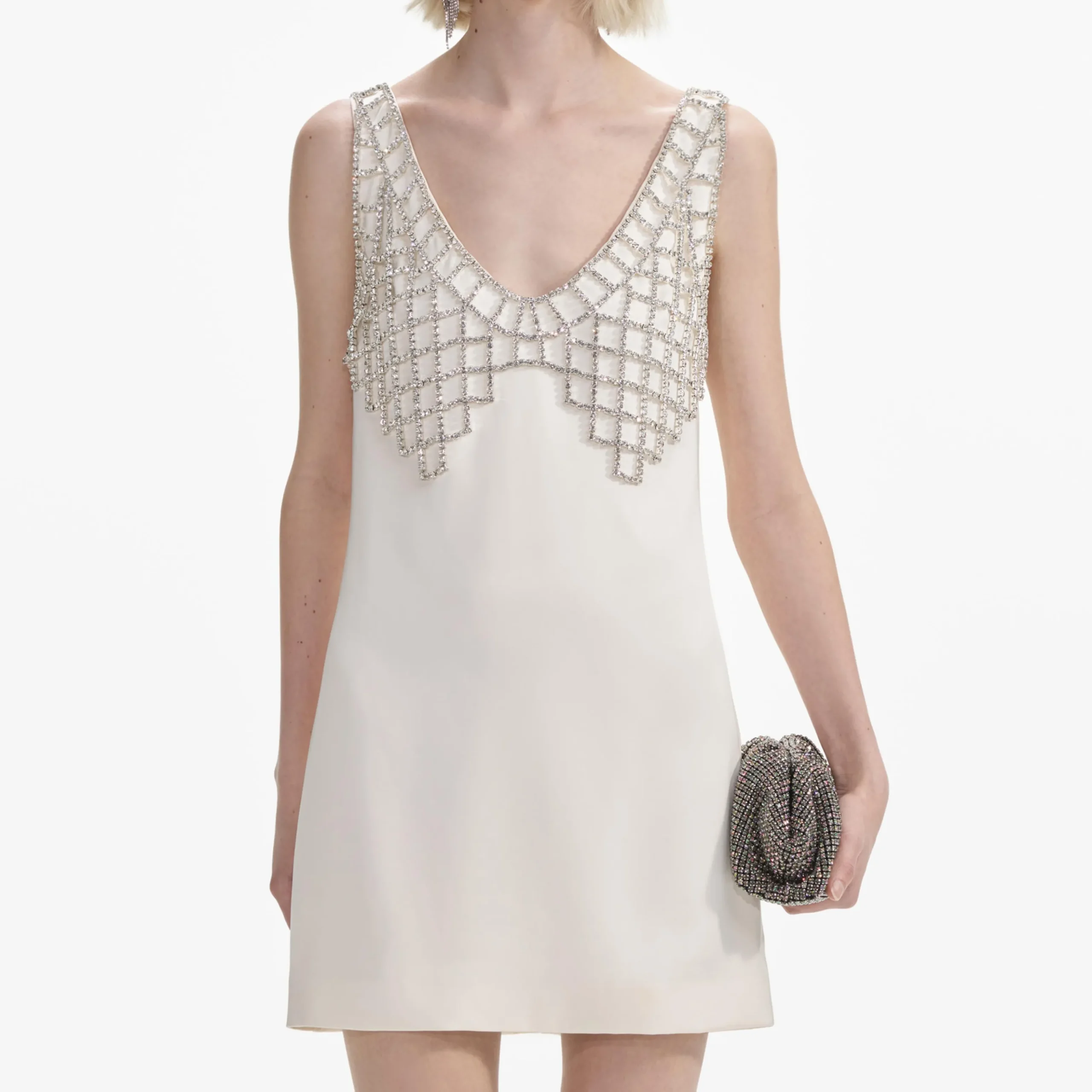 Satin Diamante Bralette Mini Dress^self-portrait Outlet