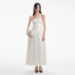Sequin Bandeau Midi Dress^self-portrait Shop