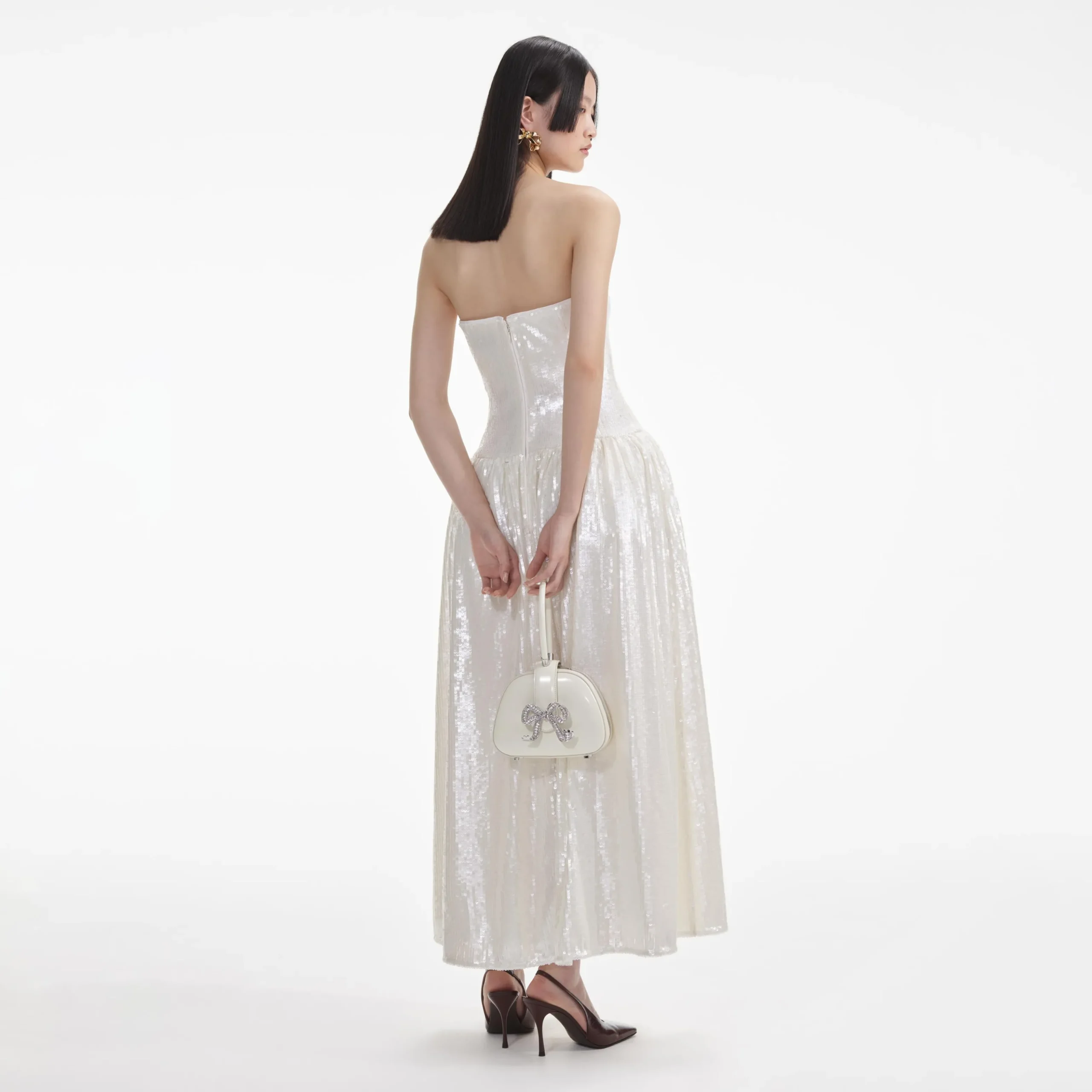 Sequin Bandeau Midi Dress^self-portrait Shop