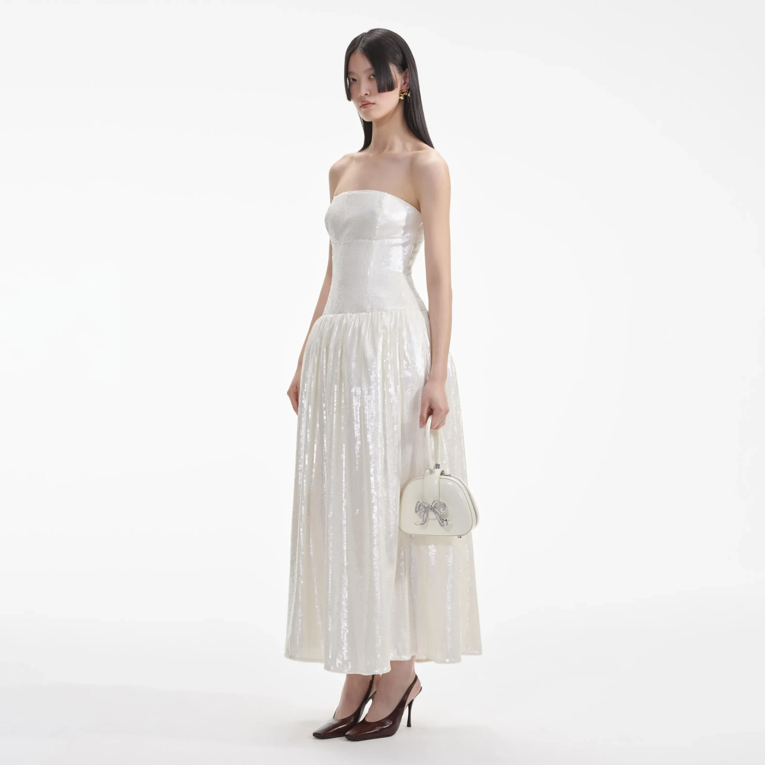 Sequin Bandeau Midi Dress^self-portrait Shop