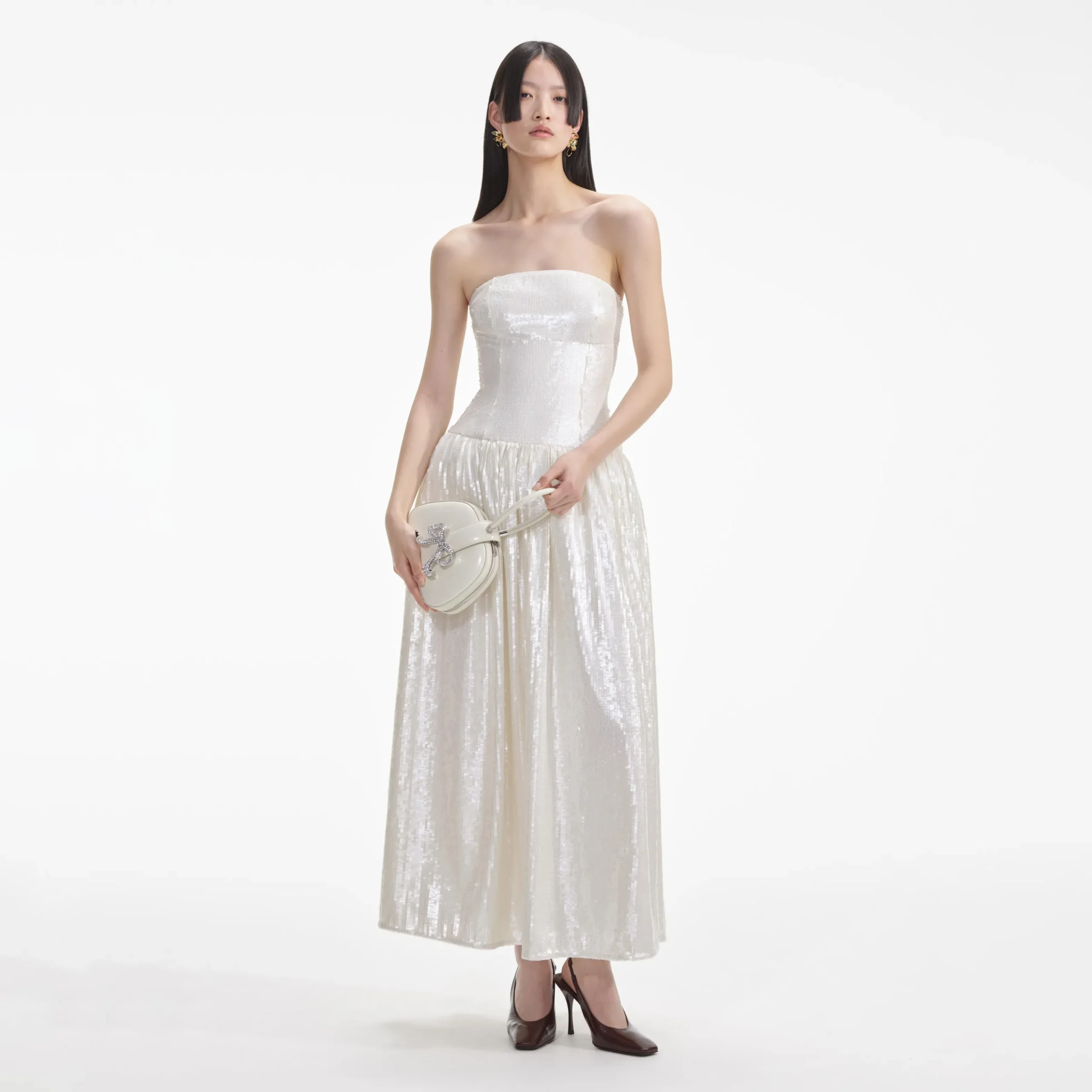 Sequin Bandeau Midi Dress^self-portrait Shop