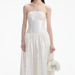 Sequin Bandeau Midi Dress^self-portrait Shop