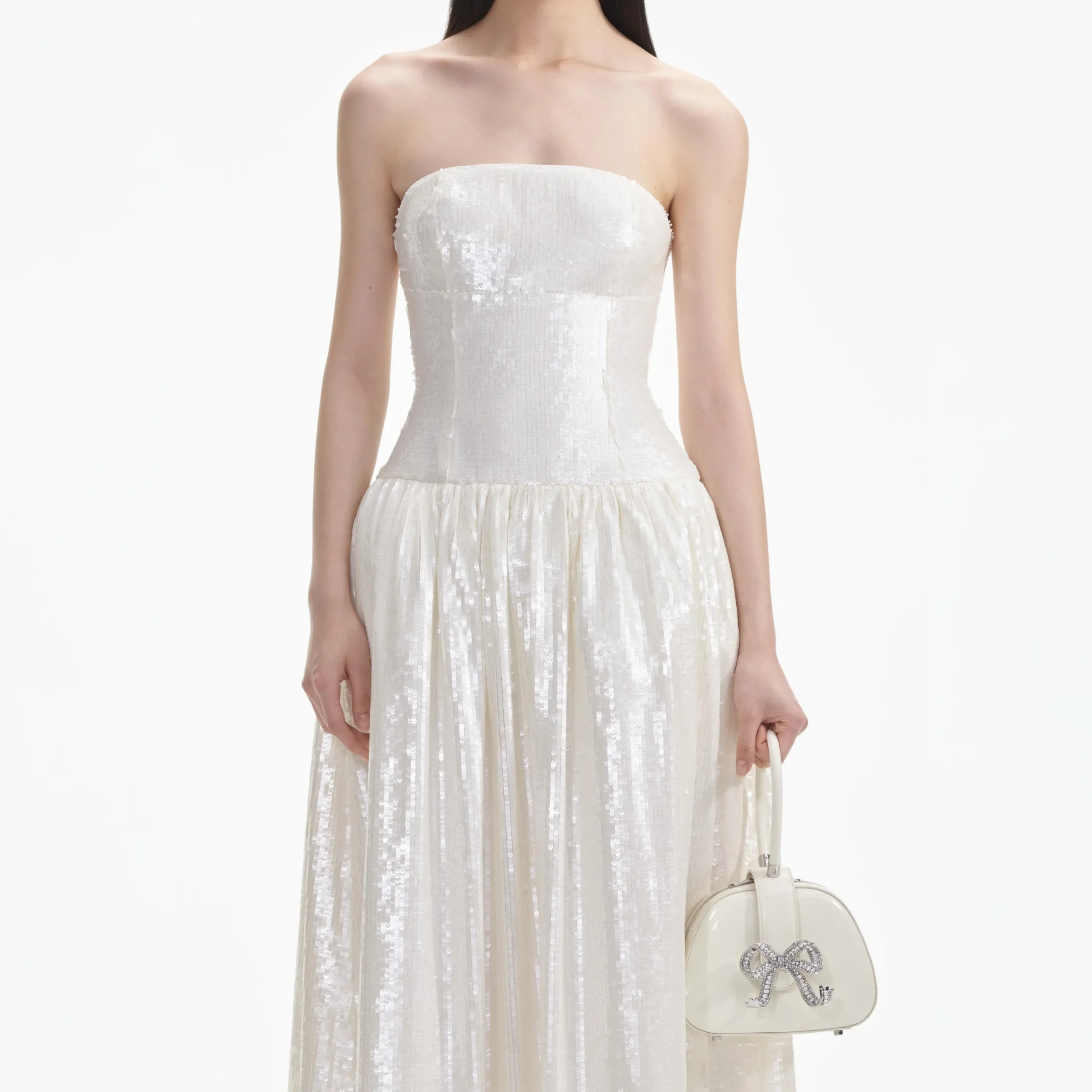 Sequin Bandeau Midi Dress^self-portrait Shop