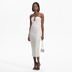 Sequin Boucle Strapless Midi Dress^self-portrait Flash Sale